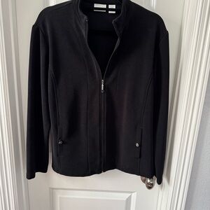 Chico’s Women's Casual Black Zip Jacket